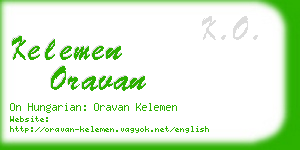 kelemen oravan business card